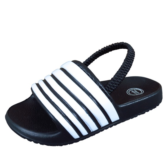wonder nation Other - Wonder Nation Toddler Boys Slide Sandal Size 6C Casual Summer Black White Stripe